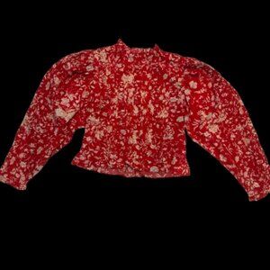 DÔEN Héloïse Top in Red Floral Print Oak Bluffs - Size S